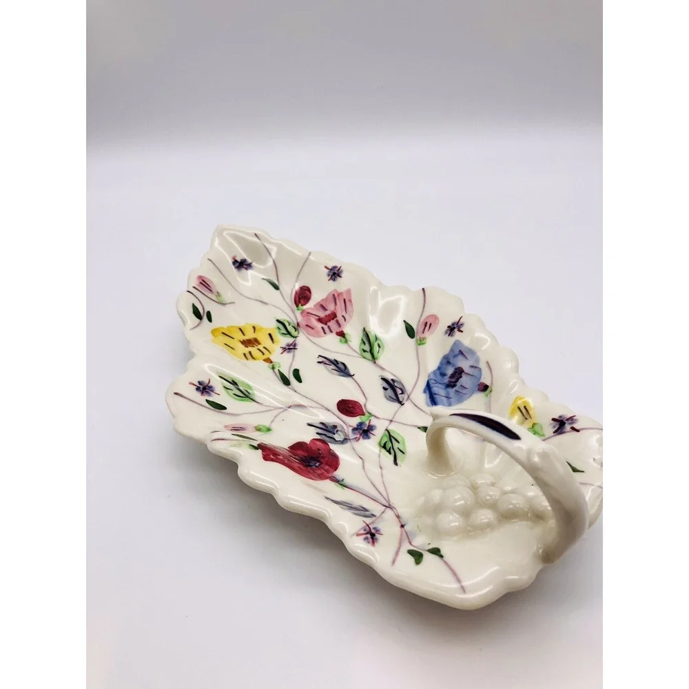Blue Ridge China Southern Potteries Cottage Core Celery Relish Nappy Dish Floral